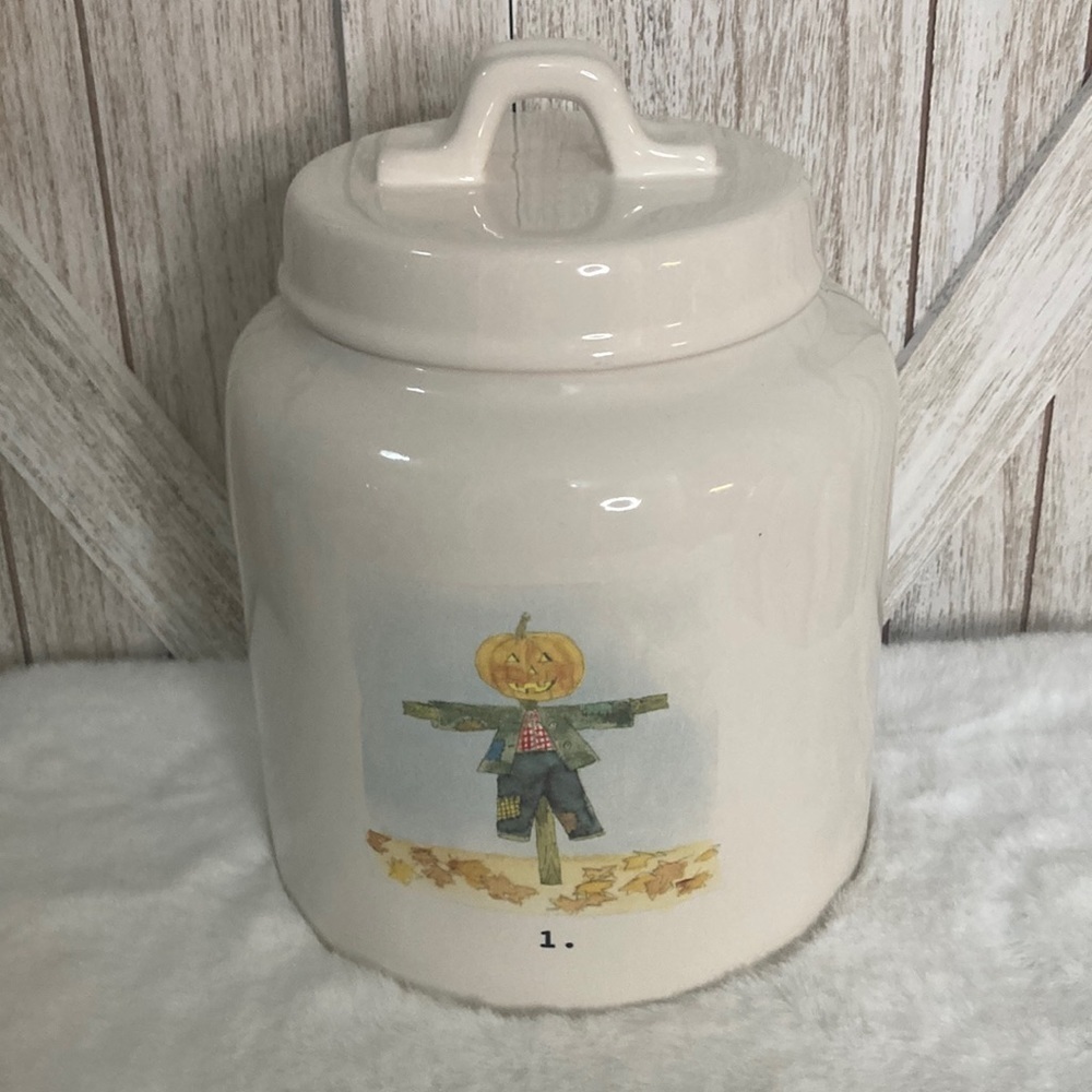 Rae Dunn Scarecrow Pumpkin Canister